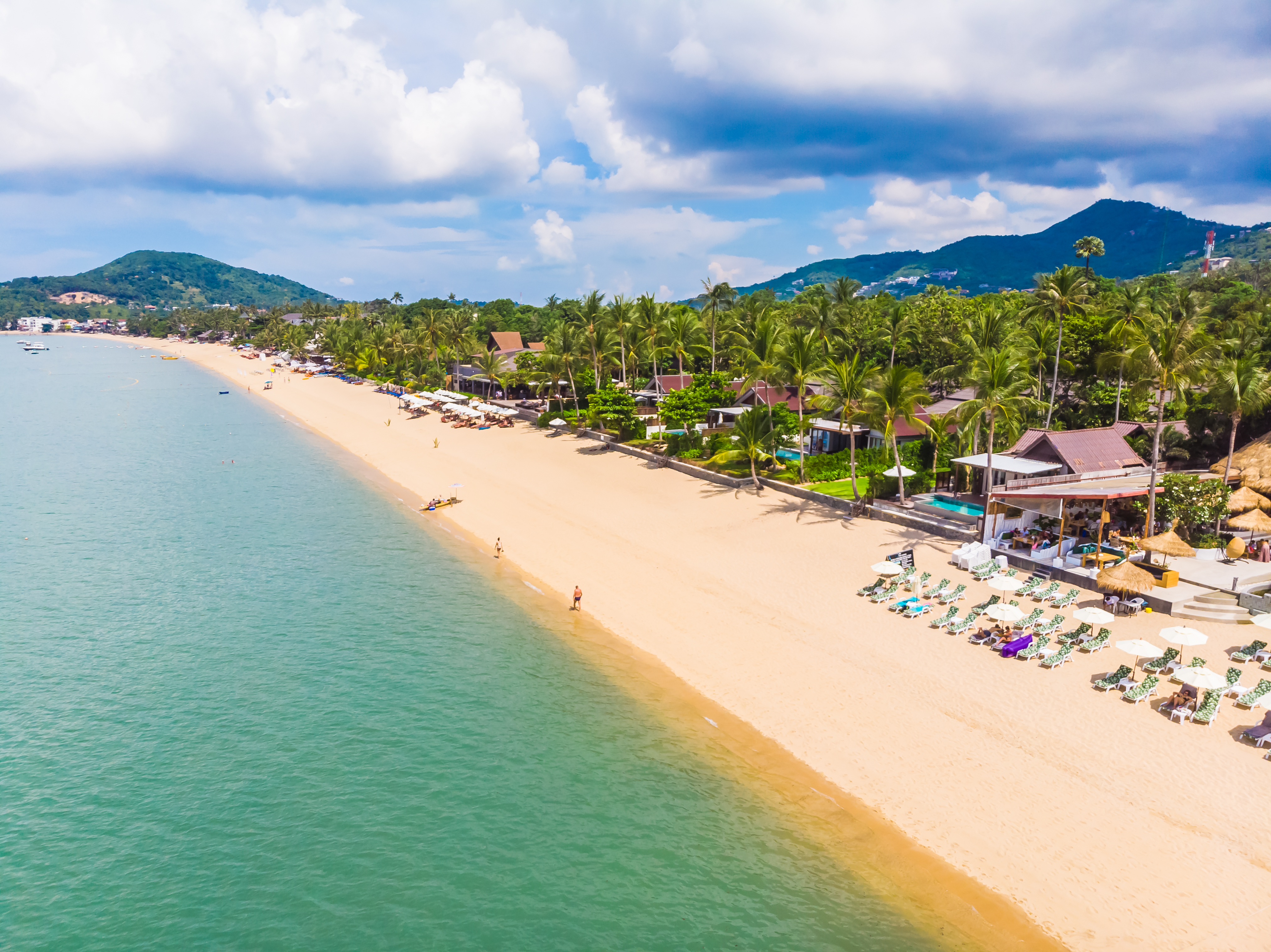 aerial view beautiful tropical beach