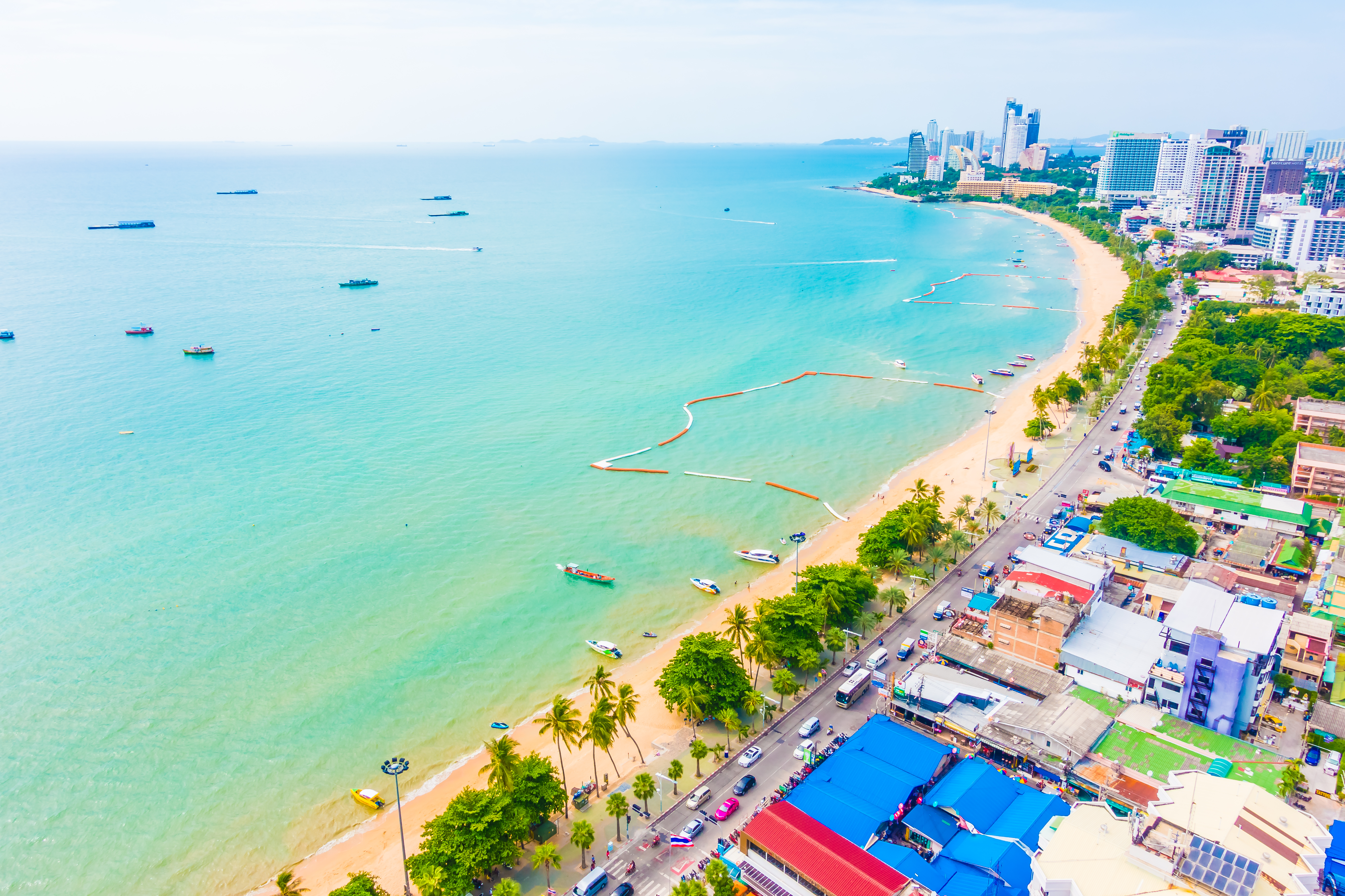 photo beach town view from